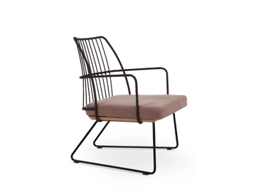 MIA XL LOUNGE SLED - Sled base powder coated steel armchair with armrests by 5A Design - view 2